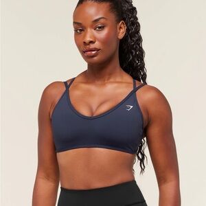 Gymshark Black Strappy Sports Bra Medium Medium Support Workout Activewear